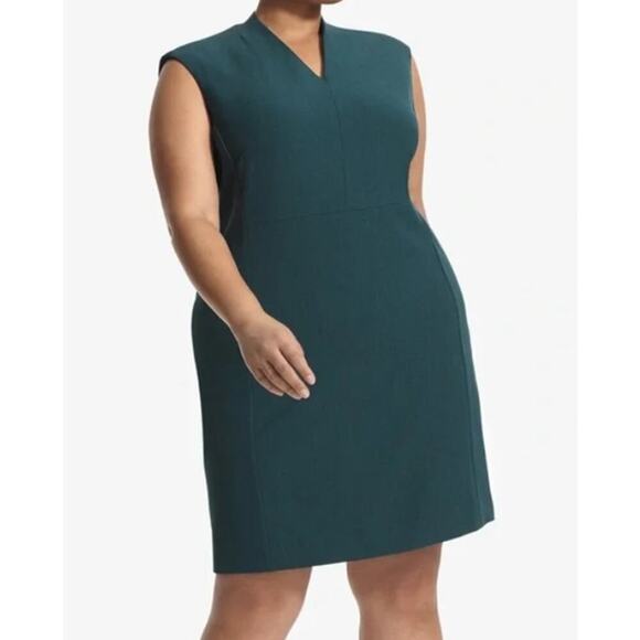 M.M. Lafleur Aditi 2.0 Dress Rainforest Green Plus Size 3XL V-Neck WonderTex NWT - Picture 1 of 9